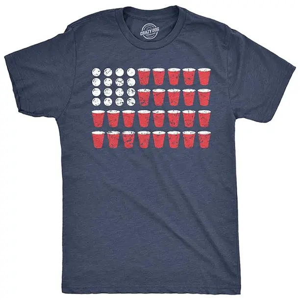 American Flag Beer Pong Tshirt