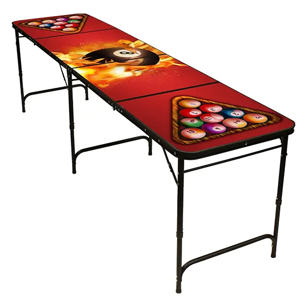 Red Cup Pong Portable Beer Pong Beirut Game Table - 8 Feet Long with Custom Bottle Opener